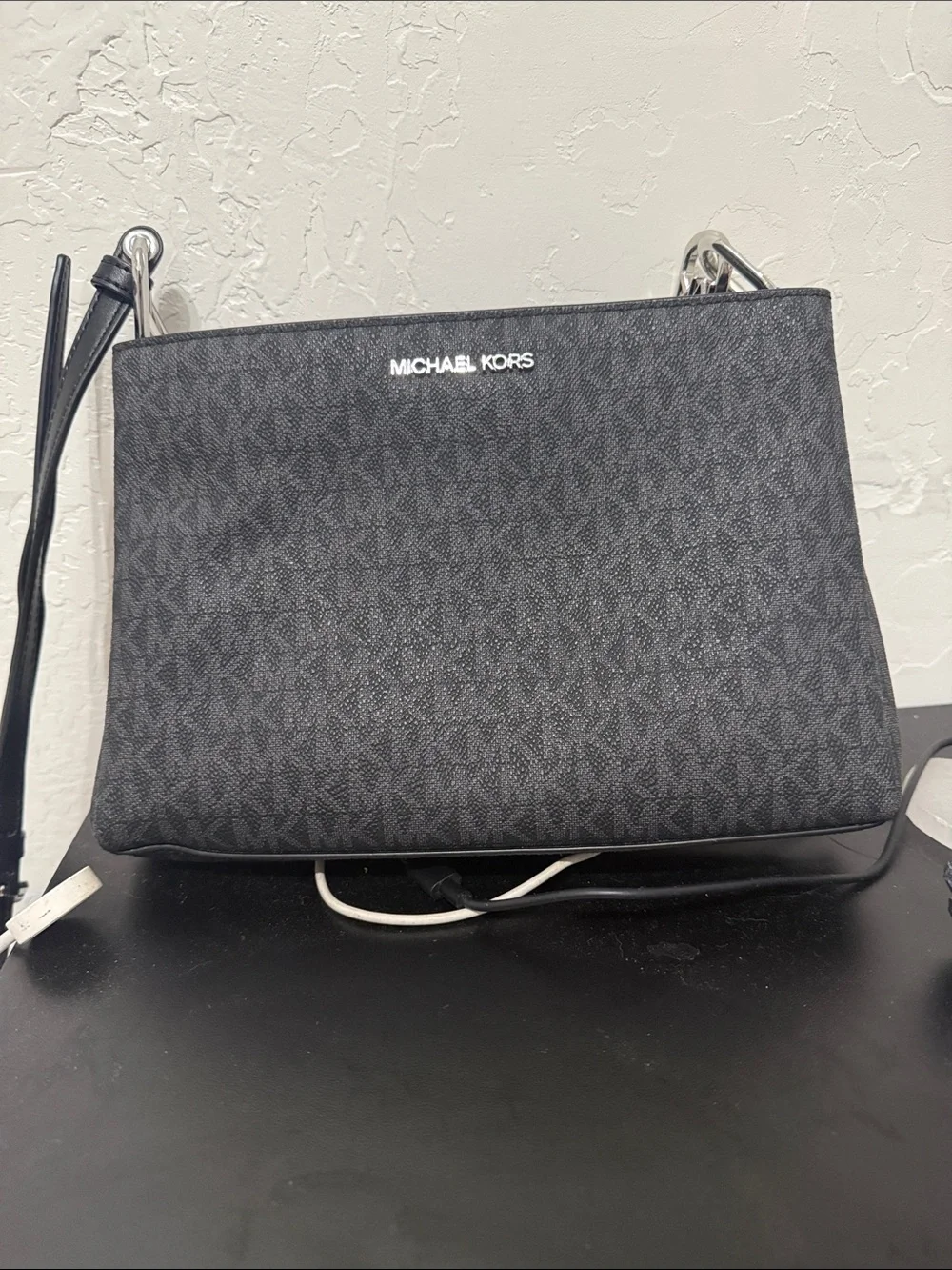 Michael Kors Black MK Logo Crossbody Bag